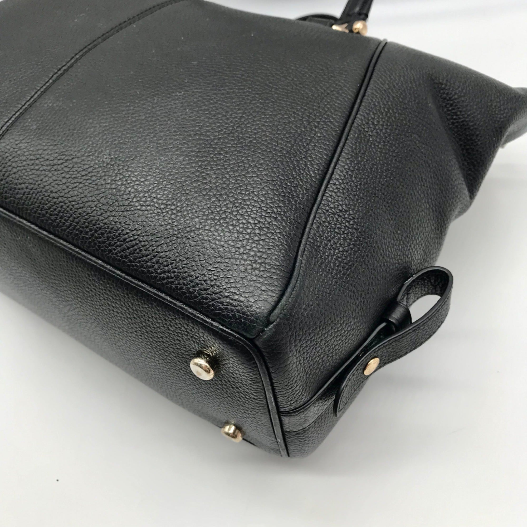 Coach Black Pebbled Leather Prairie Convertible Satchel Bag