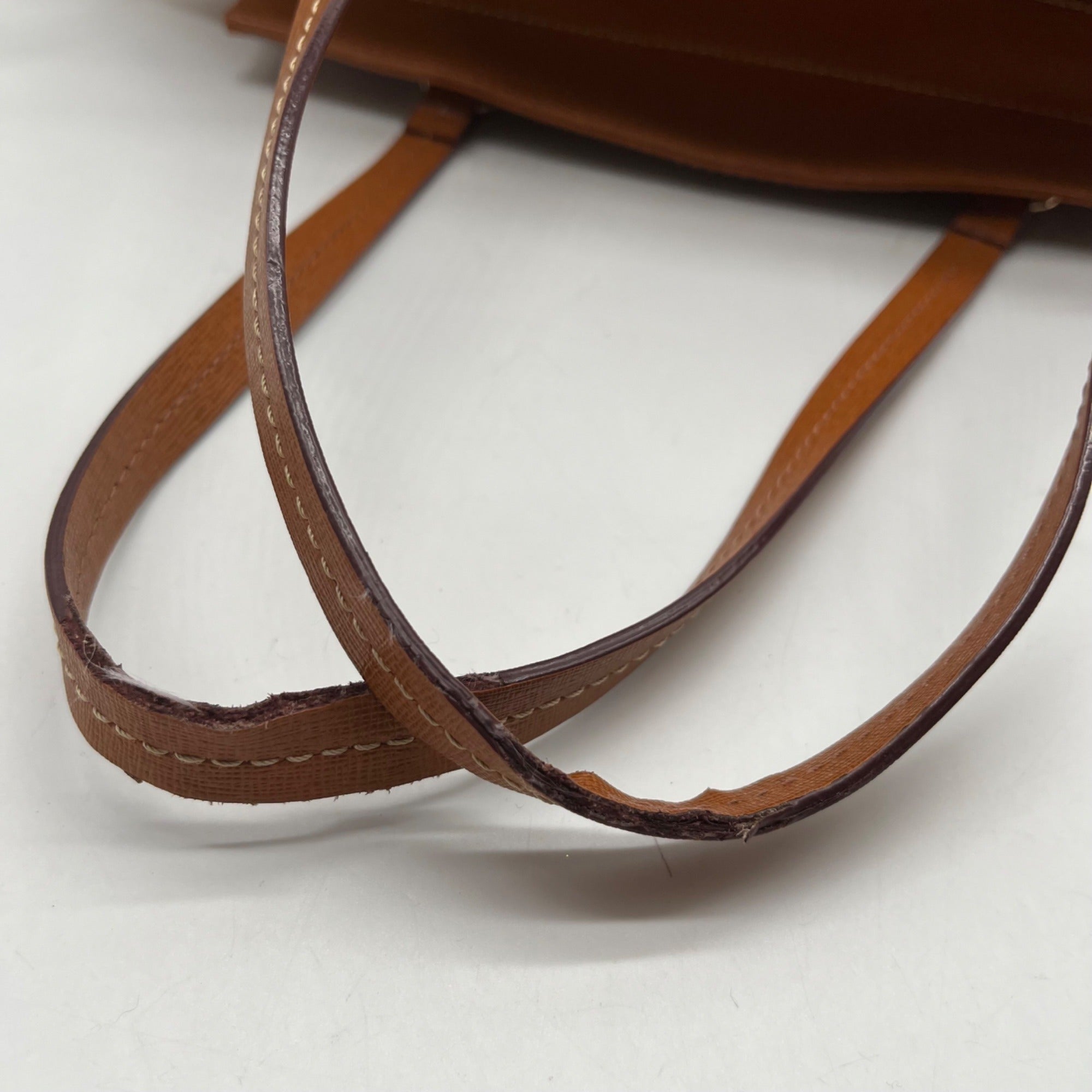 Dooney &amp; Bourke Brown Crosshatch Leather Tote Bag