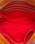 Dooney & Bourke Brown Crosshatch Leather Tote Bag
