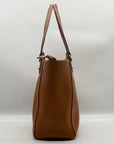 Dooney & Bourke Brown Crosshatch Leather Tote Bag