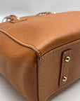 Dooney & Bourke Brown Crosshatch Leather Tote Bag