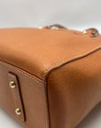 Dooney & Bourke Brown Crosshatch Leather Tote Bag