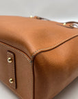 Dooney & Bourke Brown Crosshatch Leather Tote Bag