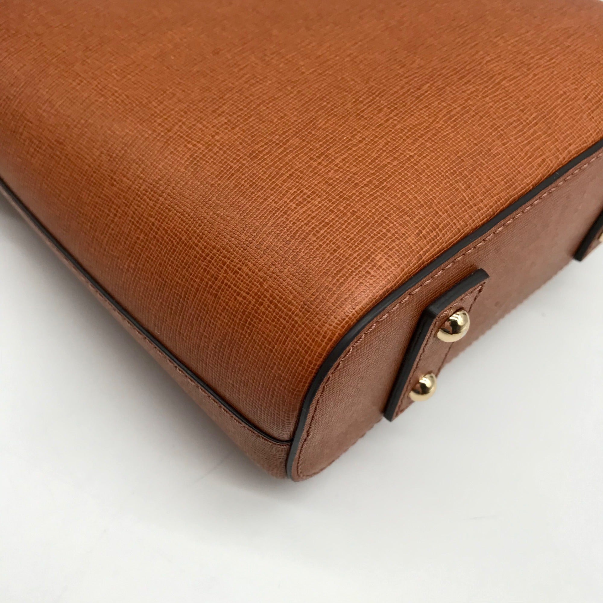 Dooney &amp; Bourke Brown Pebbled Grain Small Zip Crossbody Bag