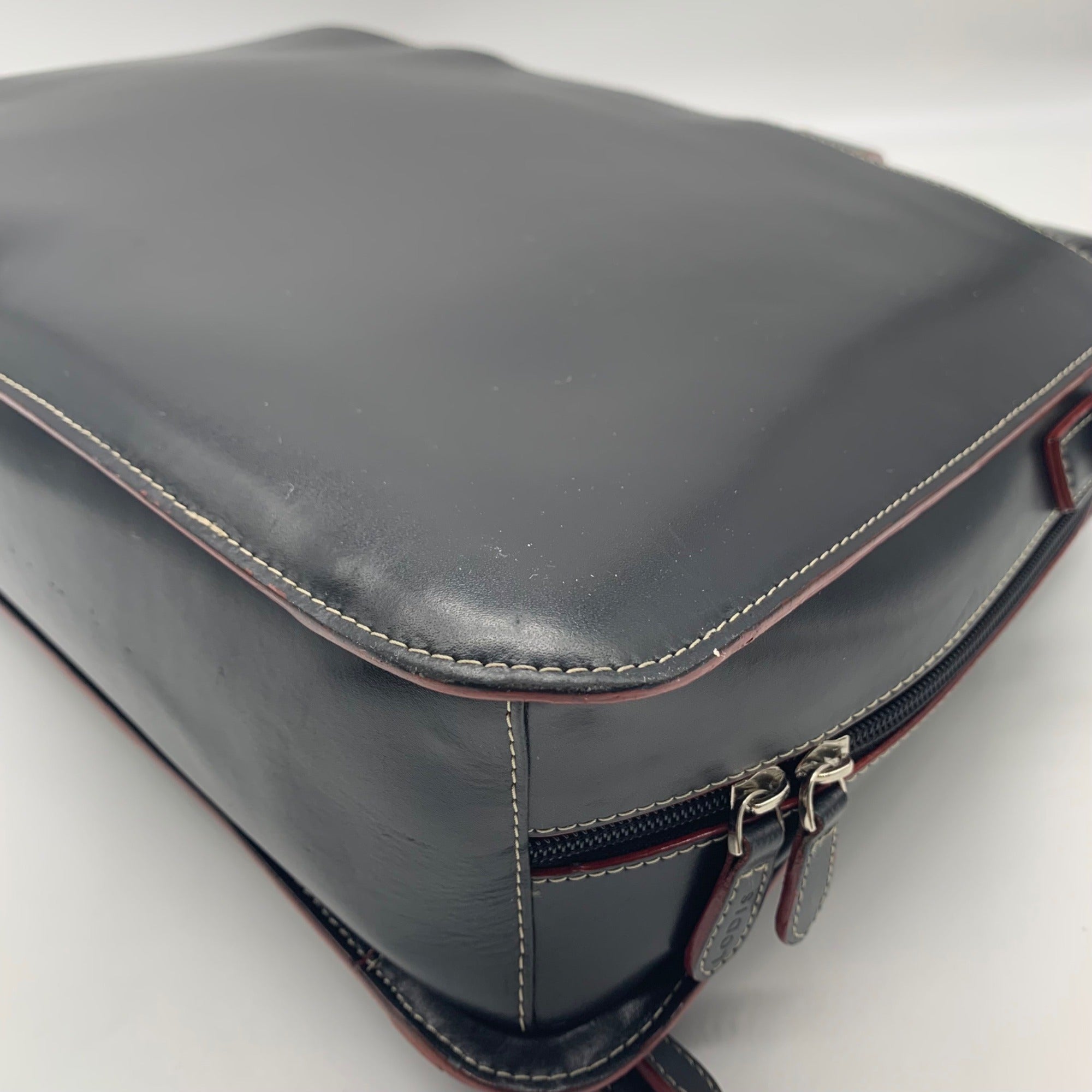 Lodis Black Leather Convertible Briefcase