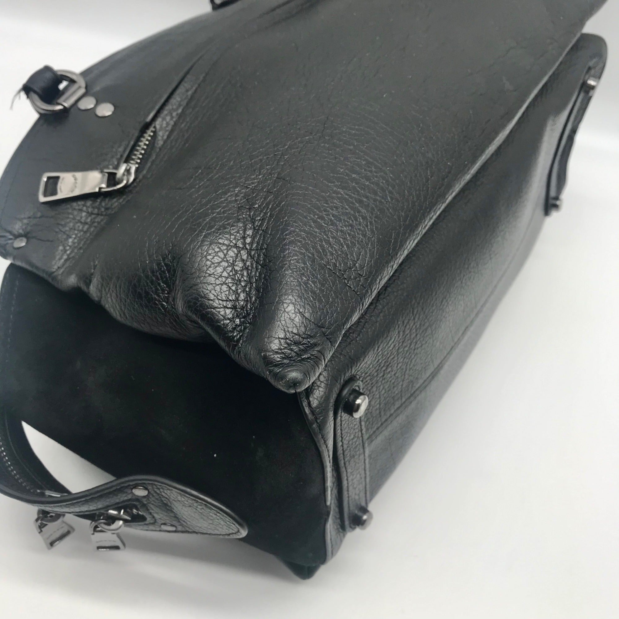 Coach Black Grain Leather &amp; Suede Drew Satchel  F40862