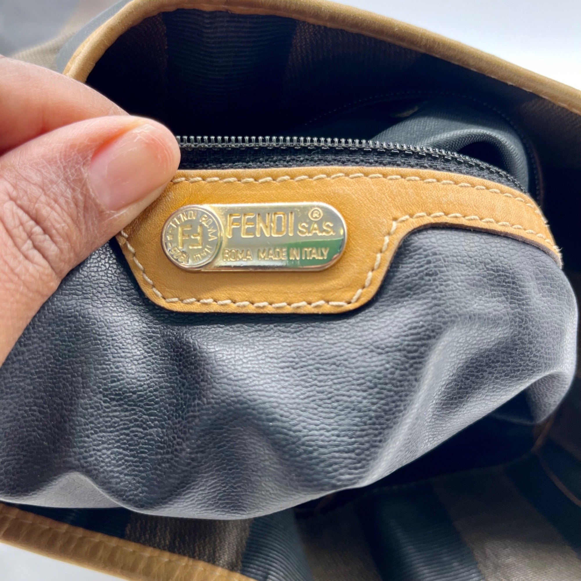 Vintage Fendi Pequin Bucket Bag