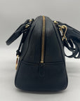 Michael Kors Black Saffiano Leather Dome Satchel Bag