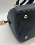 Michael Kors Black Saffiano Leather Dome Satchel Bag