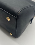 Michael Kors Black Saffiano Leather Dome Satchel Bag