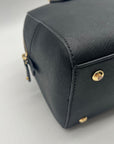 Michael Kors Black Saffiano Leather Dome Satchel Bag