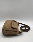 Rosetti Tan Woven Straw Shoulder Bag