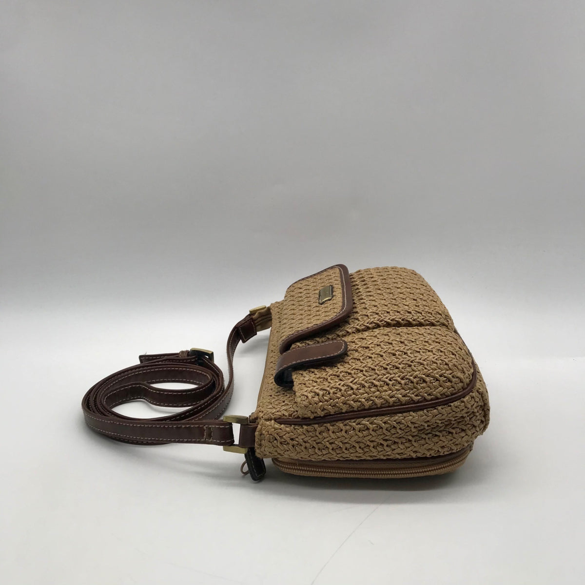 Rosetti Tan Woven Straw Shoulder Bag