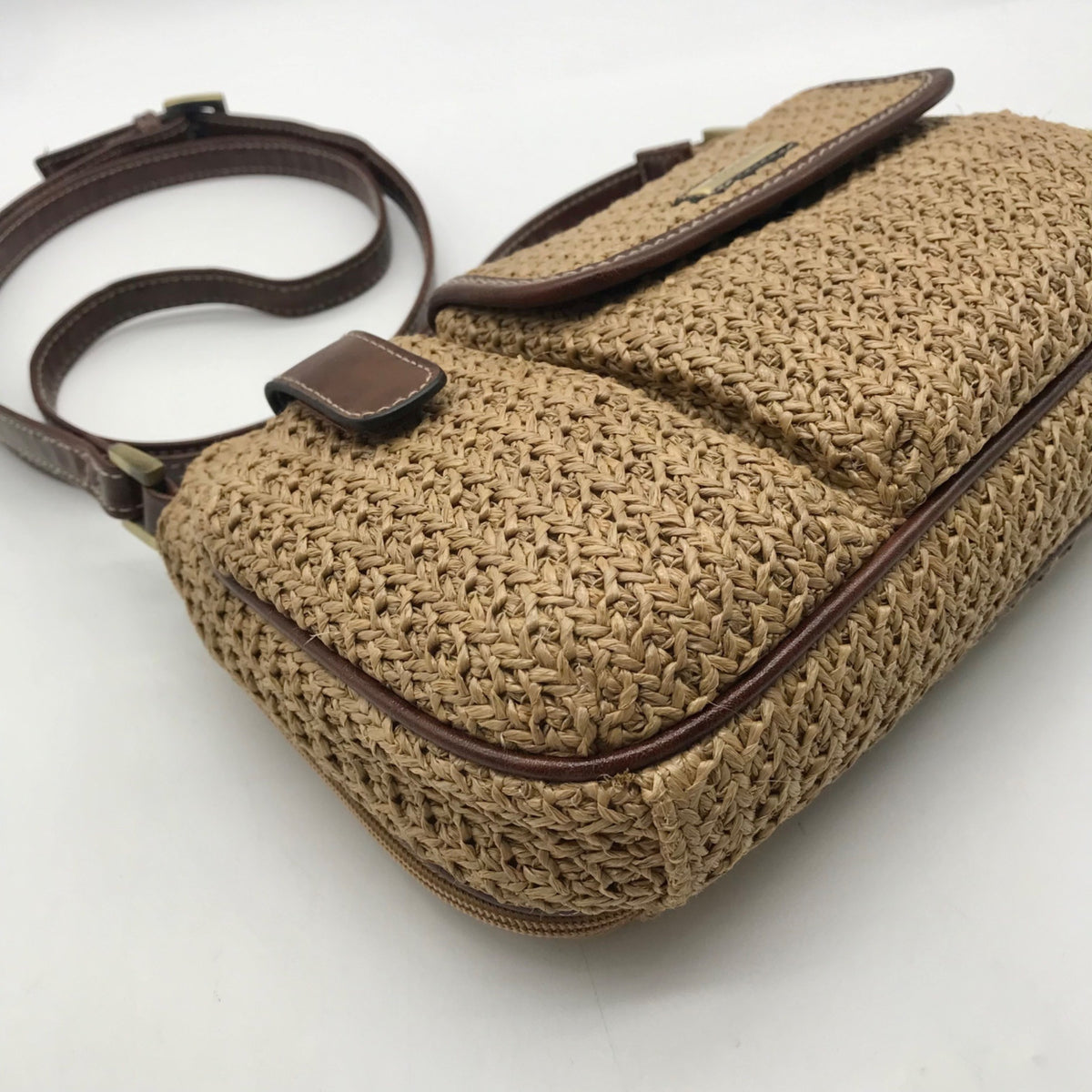 Rosetti Tan Woven Straw Shoulder Bag