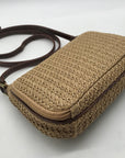 Rosetti Tan Woven Straw Shoulder Bag