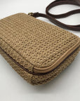 Rosetti Tan Woven Straw Shoulder Bag