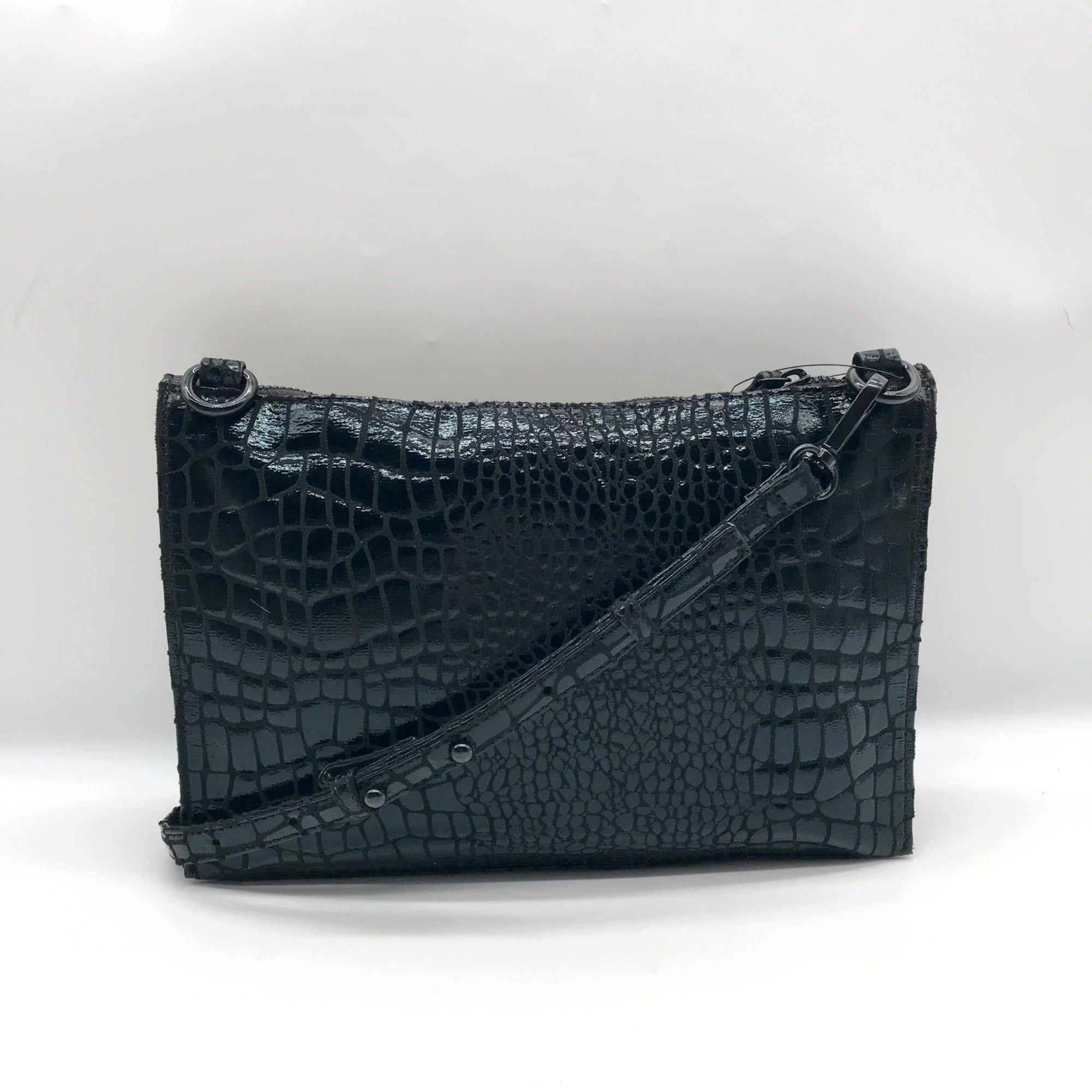 I.N.C. International Concepts Black Croc Faux Leather Crossbody Bag