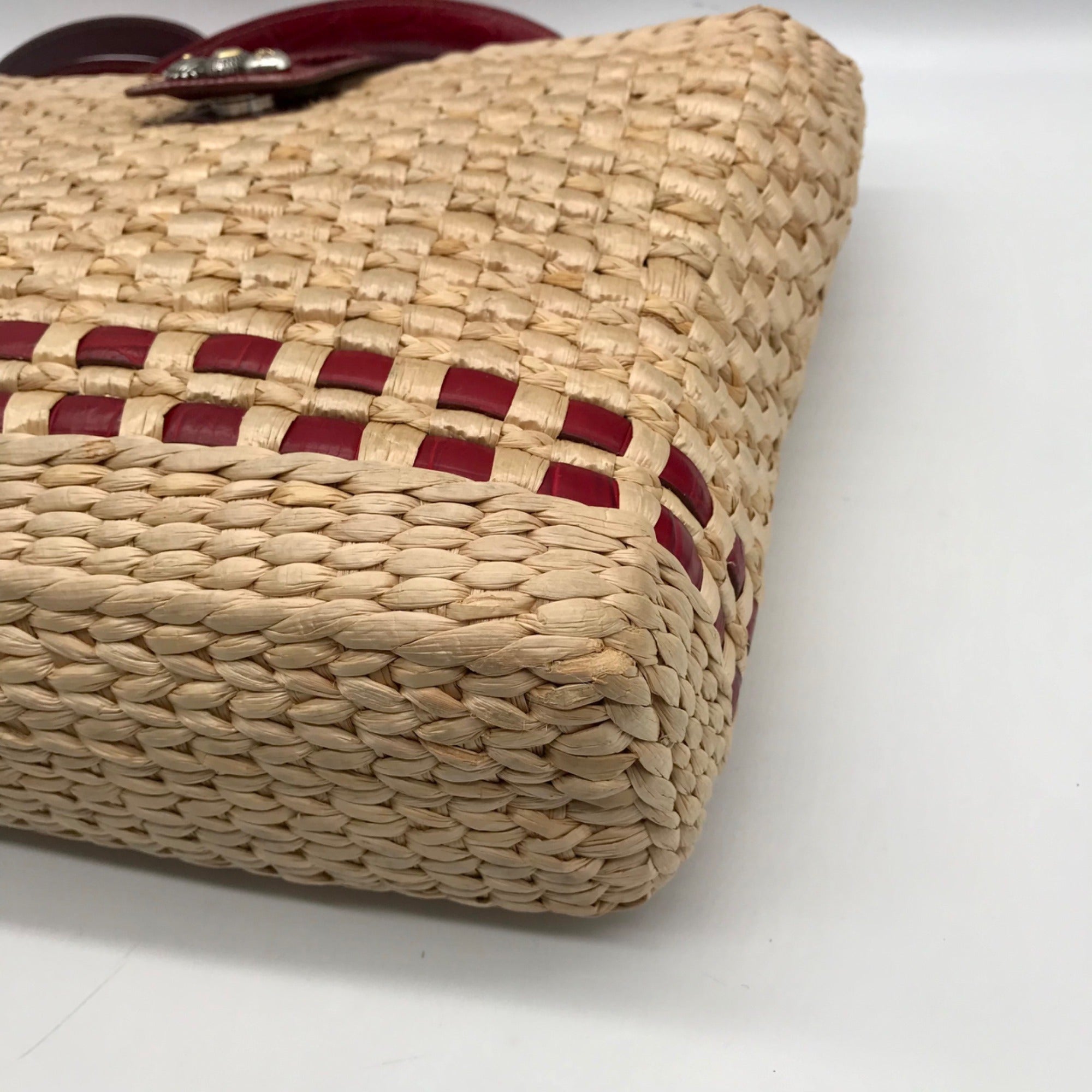 Brighton Tan Woven Raffia Tote Bag