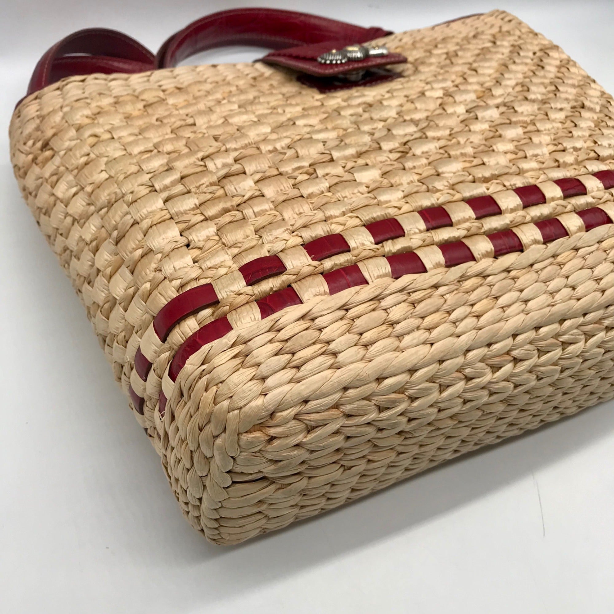 Brighton Tan Woven Raffia Tote Bag