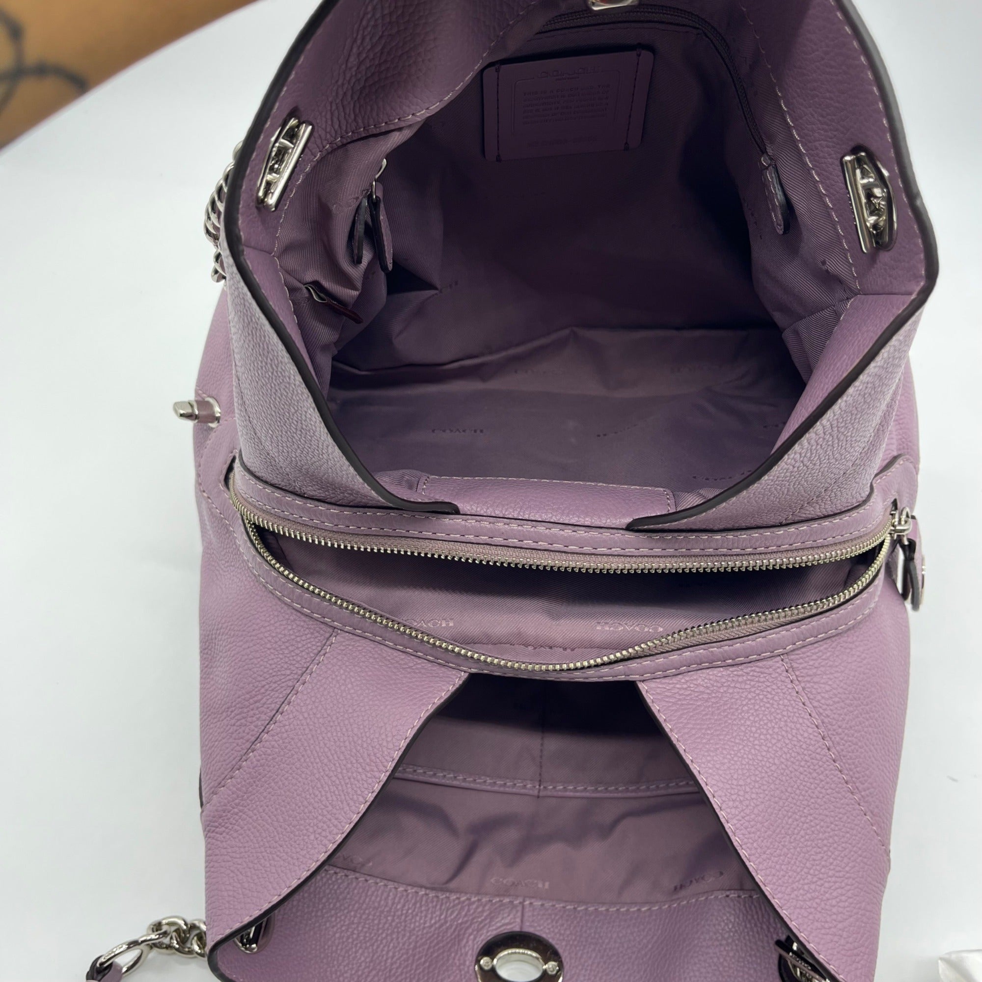Coach Lavender Leather Edie Shoulder Bag 36855