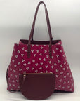 Draper James Wine Large Reversible Tote Bag and Pouch