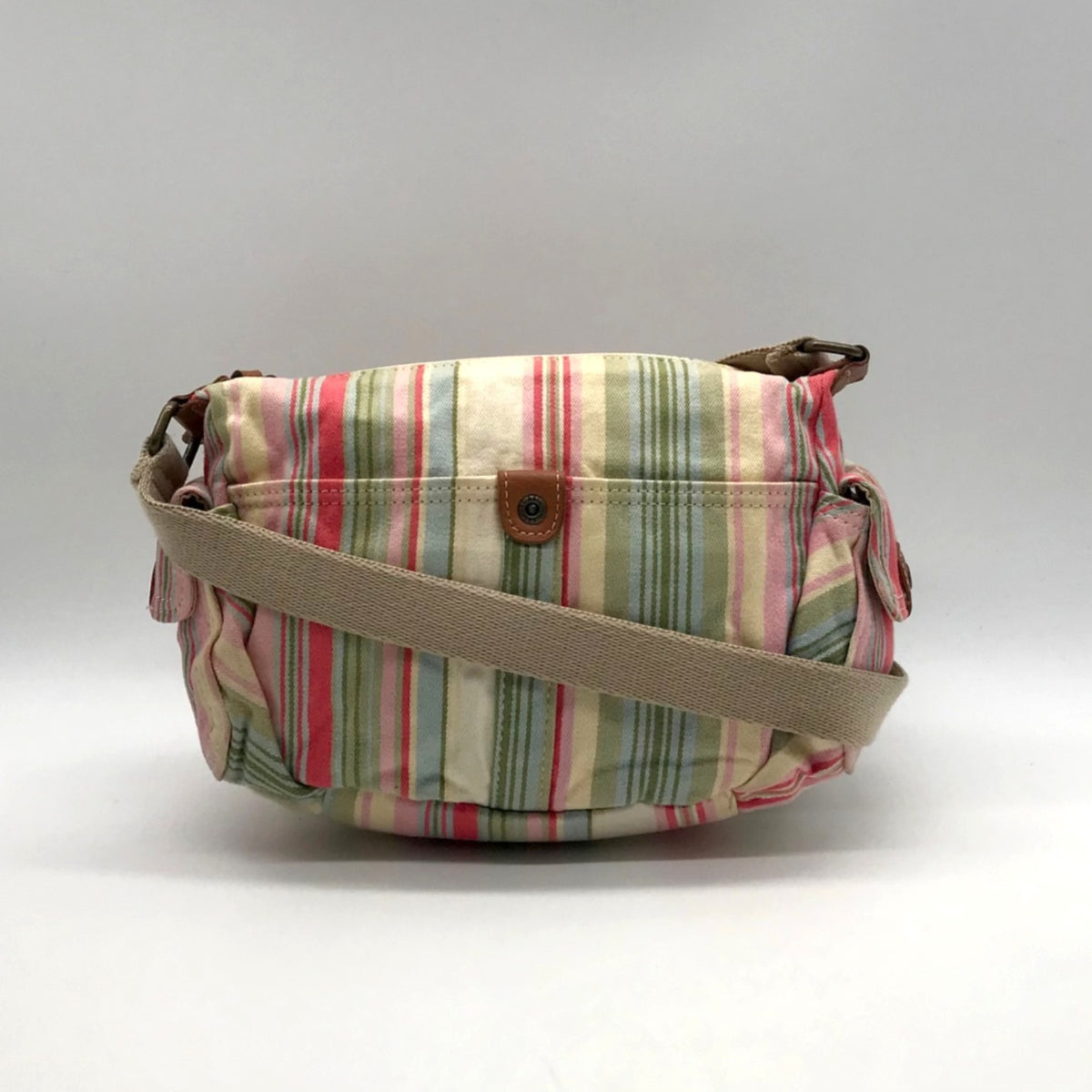 Fossil Multi-color Pastel Strip Canvas Crossbody Bag