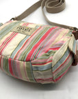 Fossil Multi-color Pastel Strip Canvas Crossbody Bag