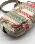 Fossil Multi-color Pastel Strip Canvas Crossbody Bag