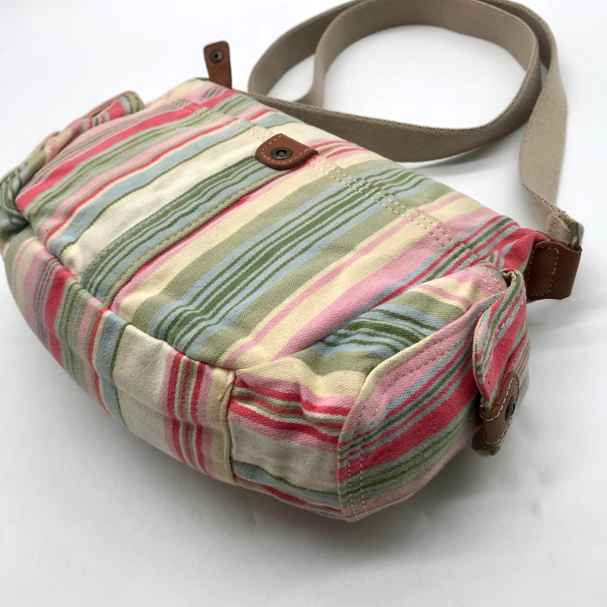 Fossil Multi-color Pastel Strip Canvas Crossbody Bag