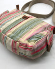 Fossil Multi-color Pastel Strip Canvas Crossbody Bag