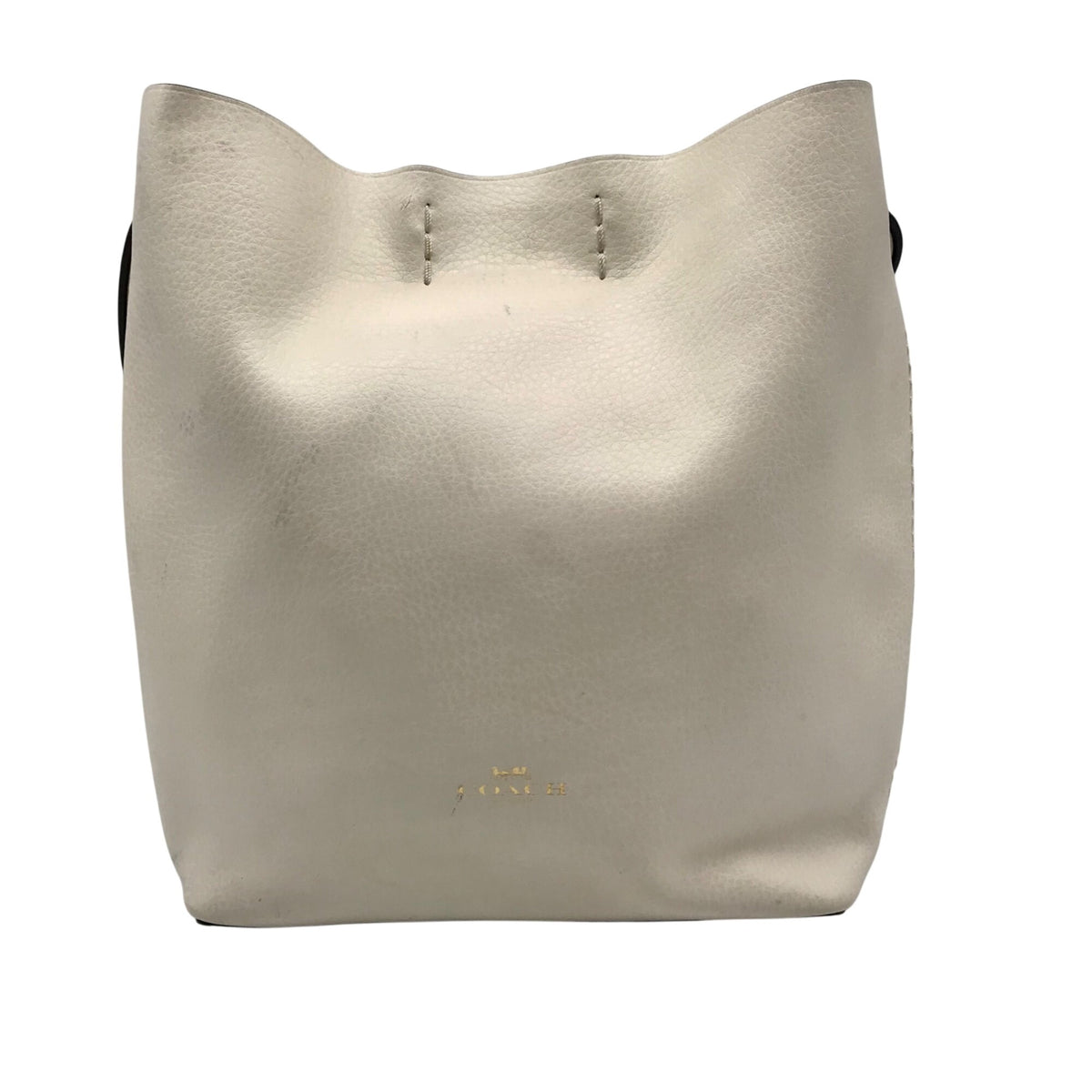 Coach White Pebbled Leather Derby Crossbody Bag F58661