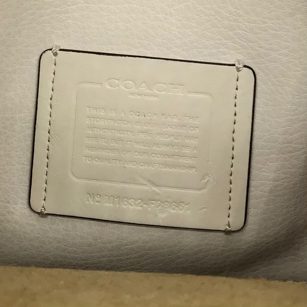 Coach White Pebbled Leather Derby Crossbody Bag F58661