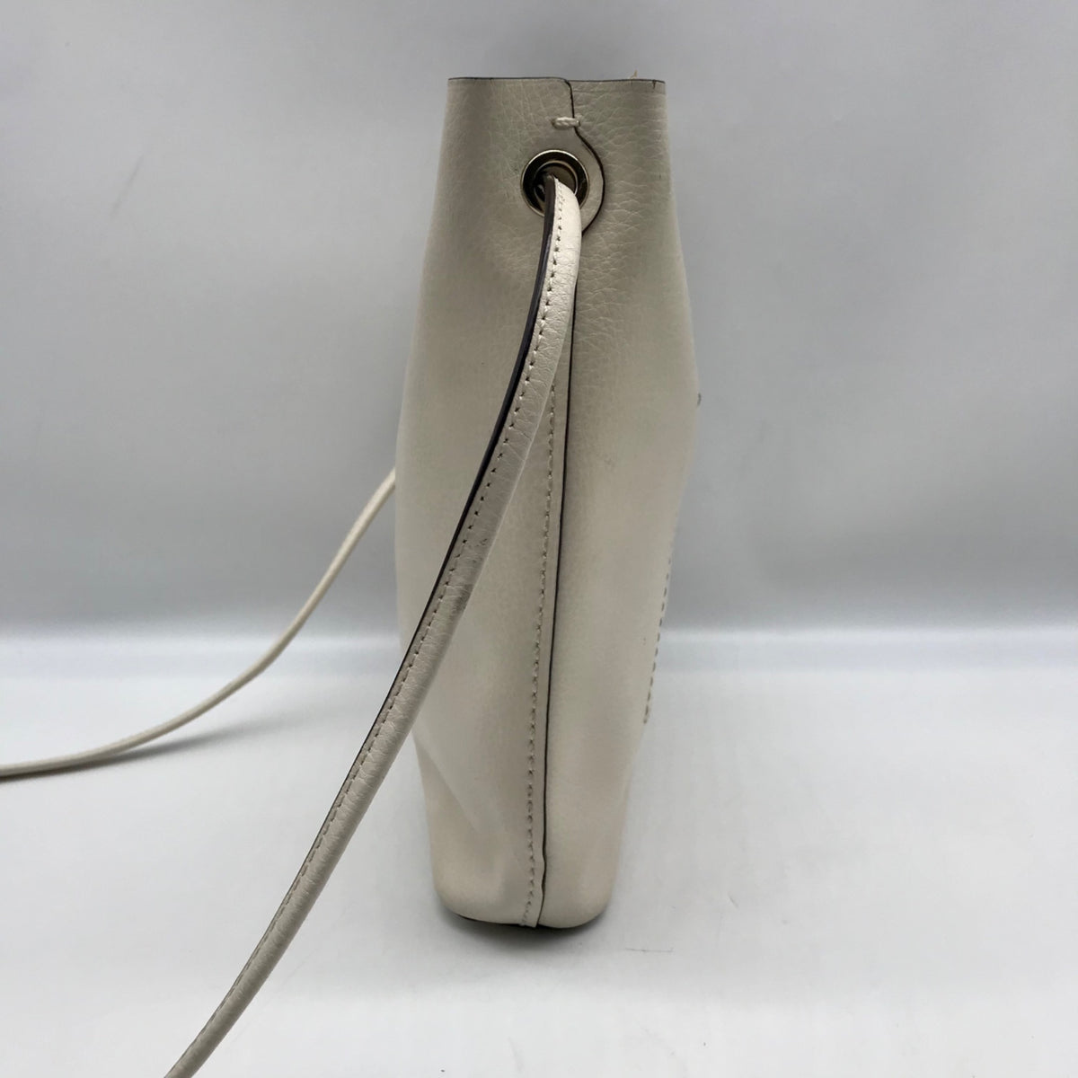 Coach White Pebbled Leather Derby Crossbody Bag F58661