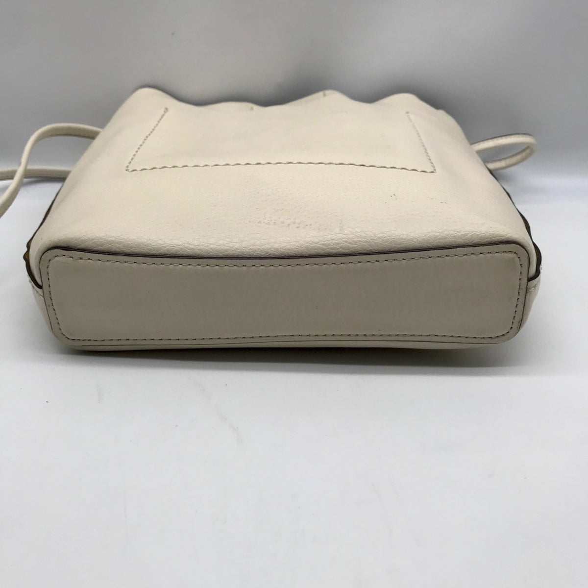 Coach White Pebbled Leather Derby Crossbody Bag F58661