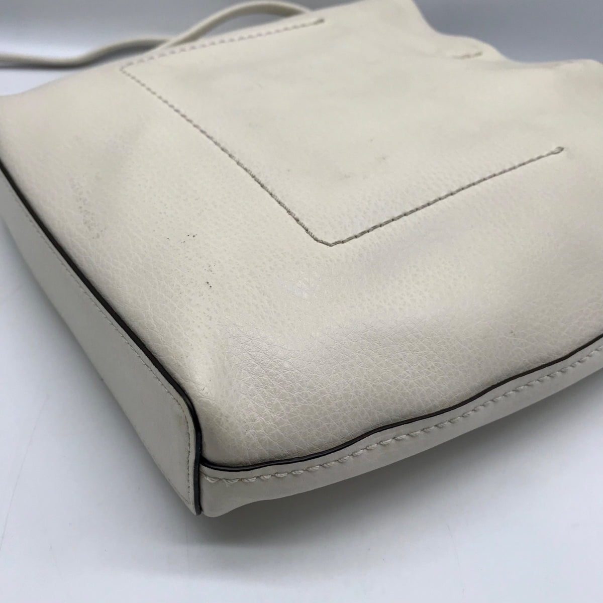 Coach White Pebbled Leather Derby Crossbody Bag F58661