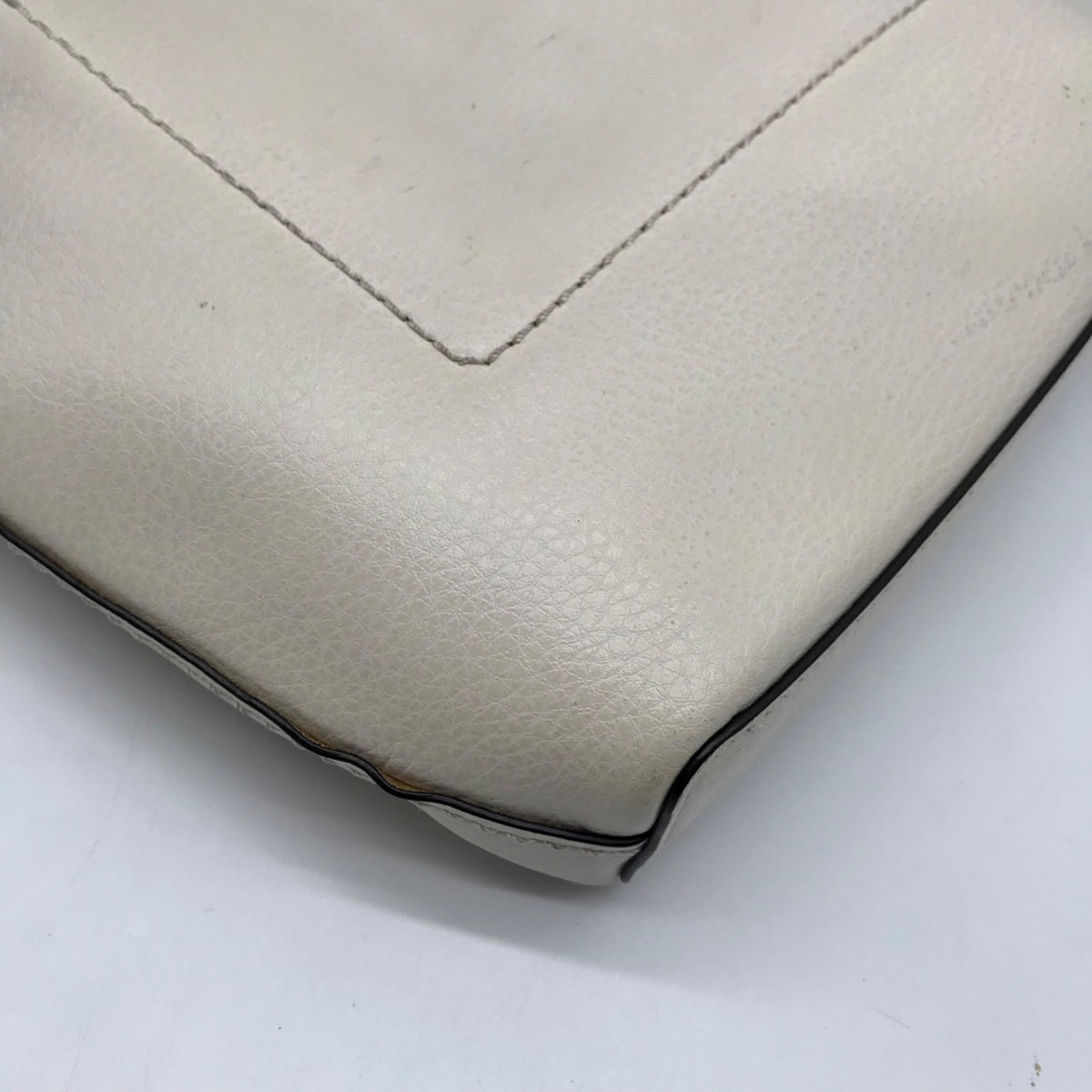 Coach White Pebbled Leather Derby Crossbody Bag F58661
