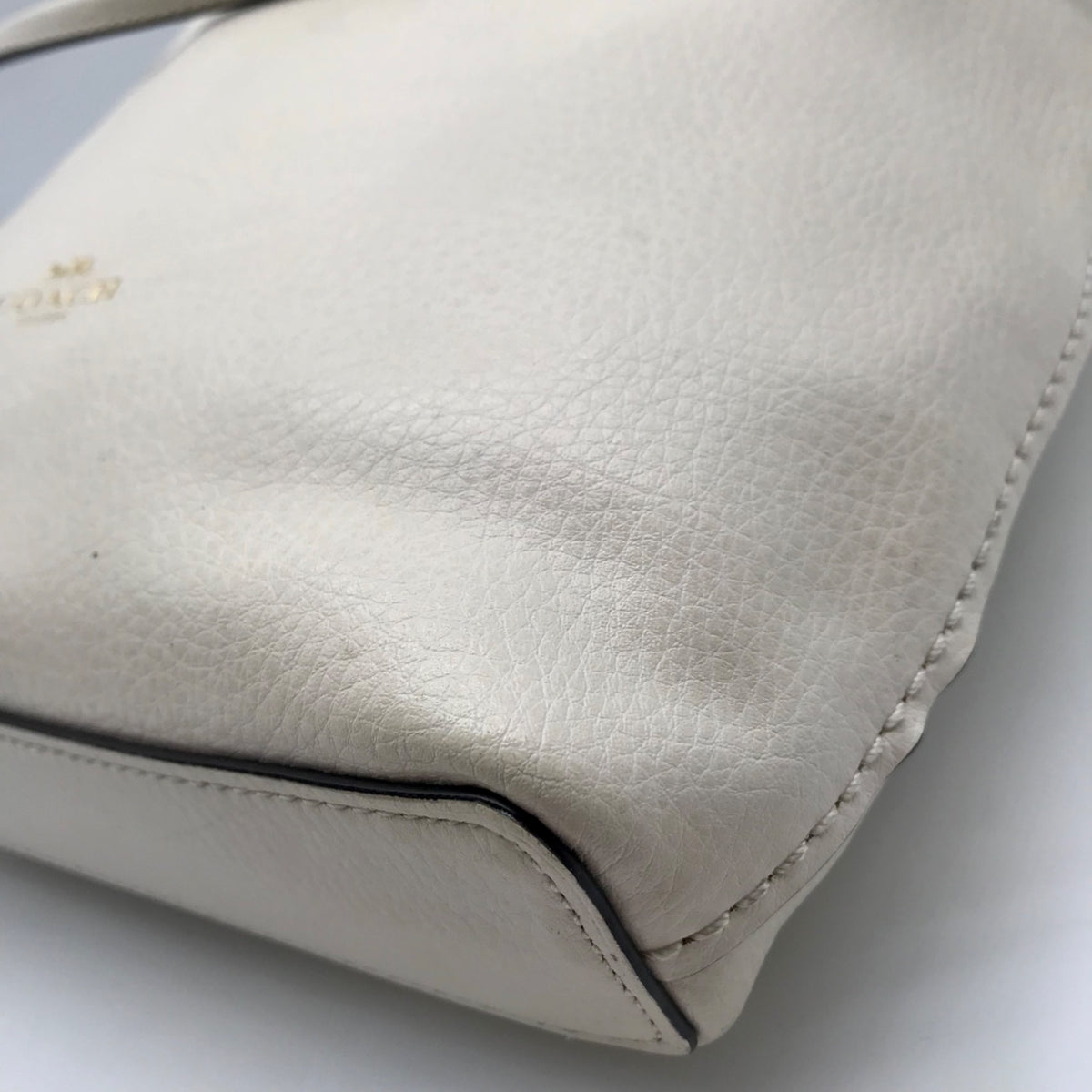 Coach White Pebbled Leather Derby Crossbody Bag F58661