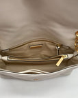 Tory Burch Ivory Leather Kira Chevron Convertible Shoulder Bag
