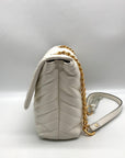 Tory Burch Ivory Leather Kira Chevron Convertible Shoulder Bag