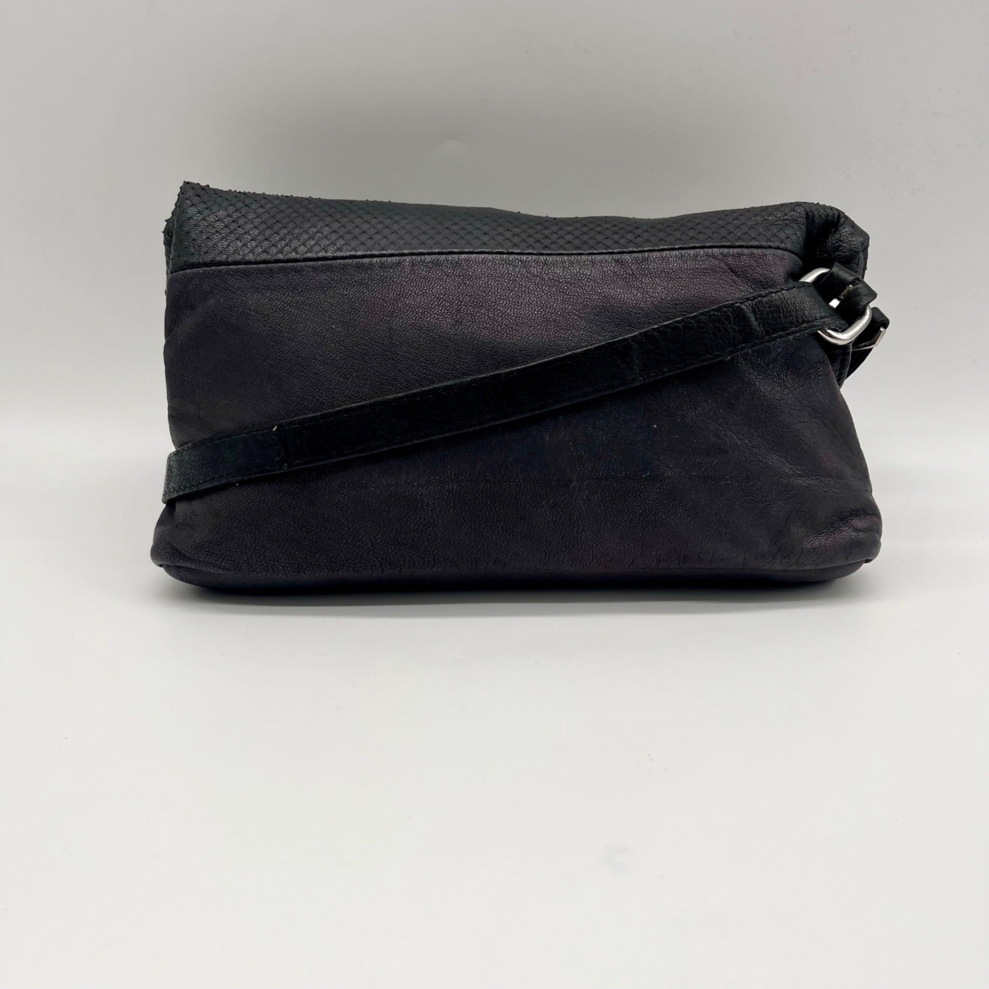 Liebeskind Black Textured Leather Crossbody Bag