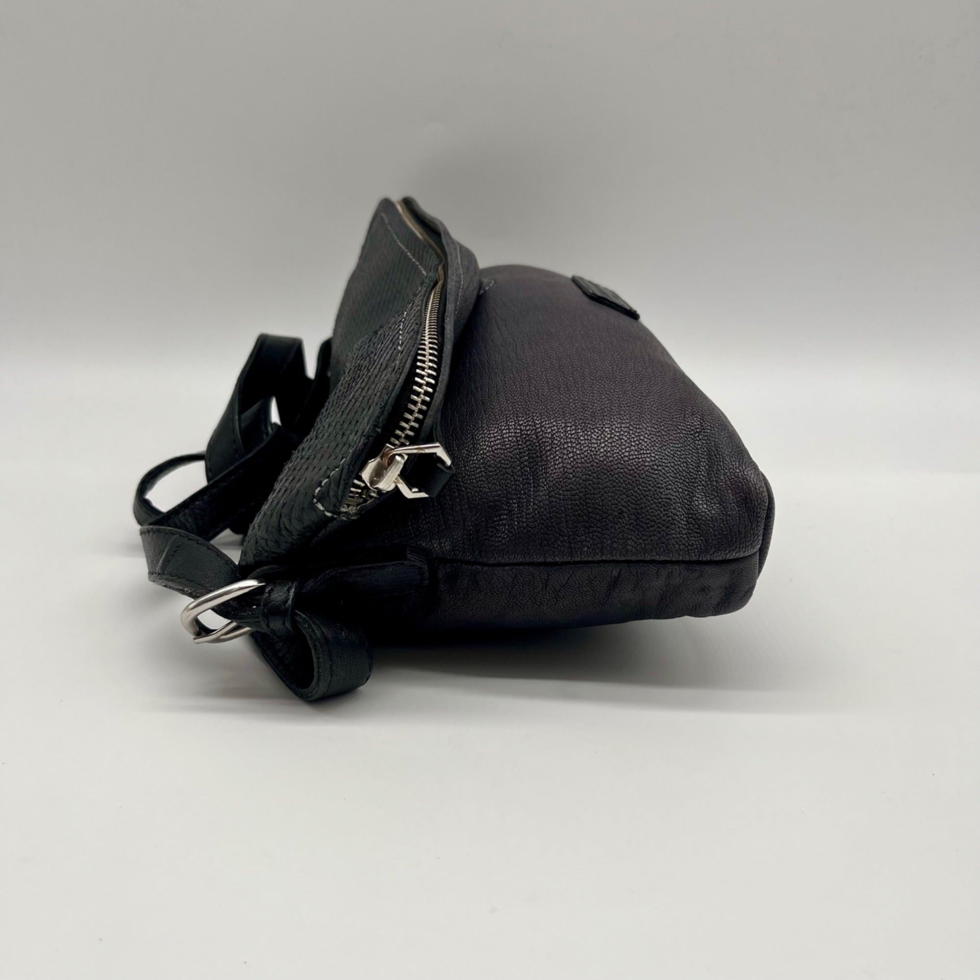 Liebeskind Black Textured Leather Crossbody Bag