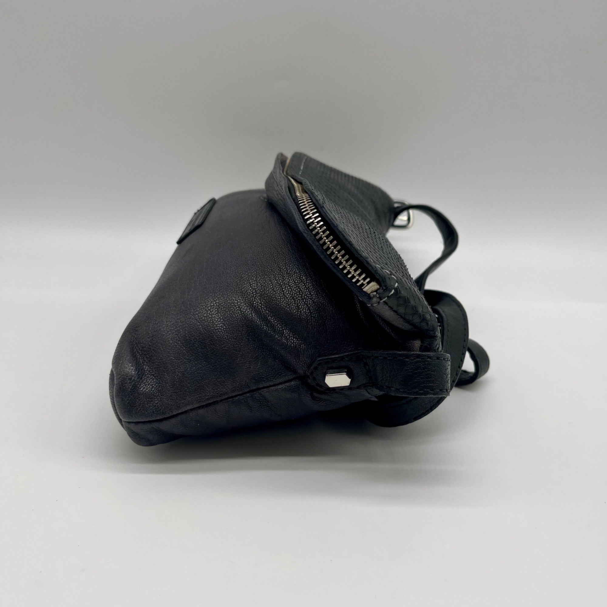 Liebeskind Black Textured Leather Crossbody Bag