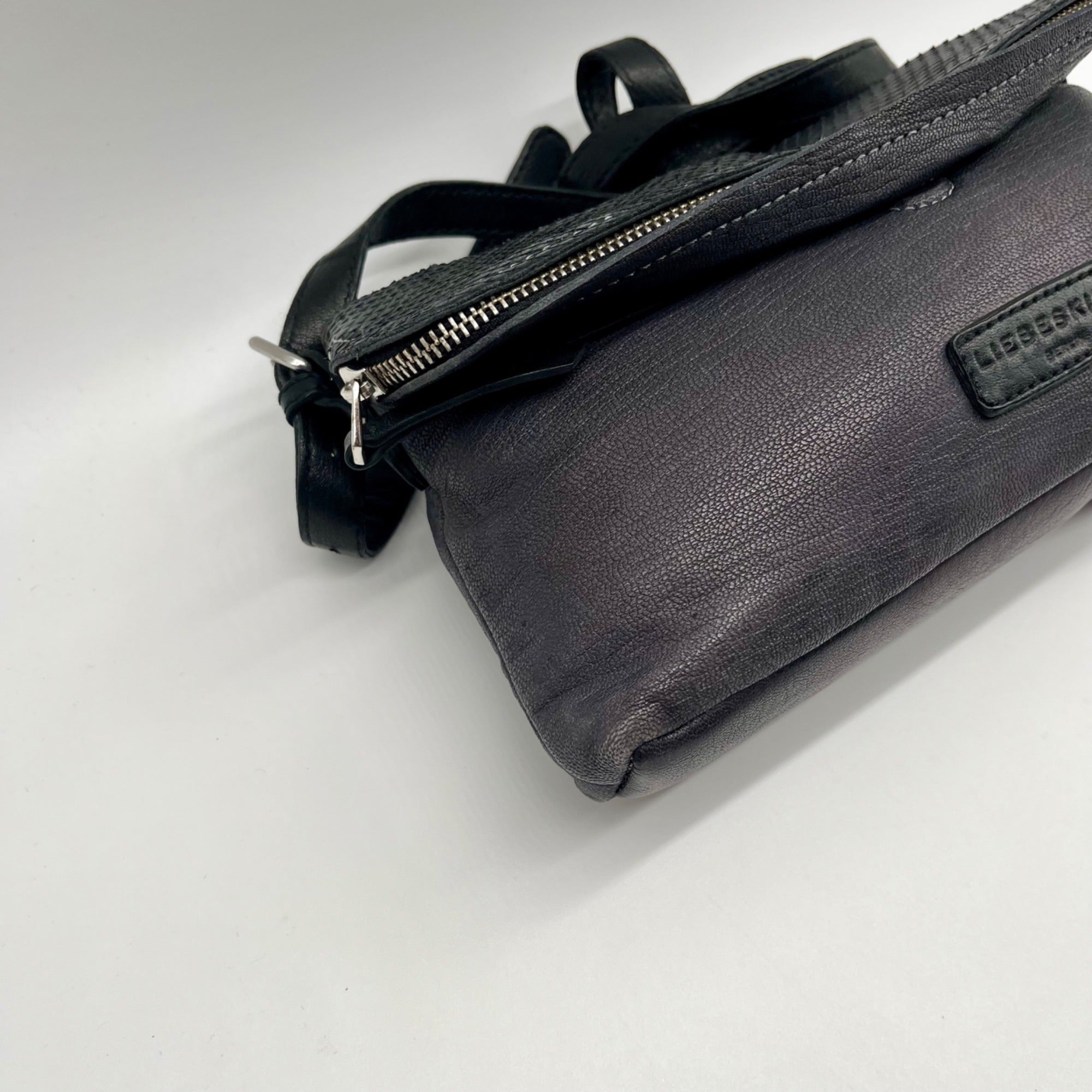 Liebeskind Black Textured Leather Crossbody Bag