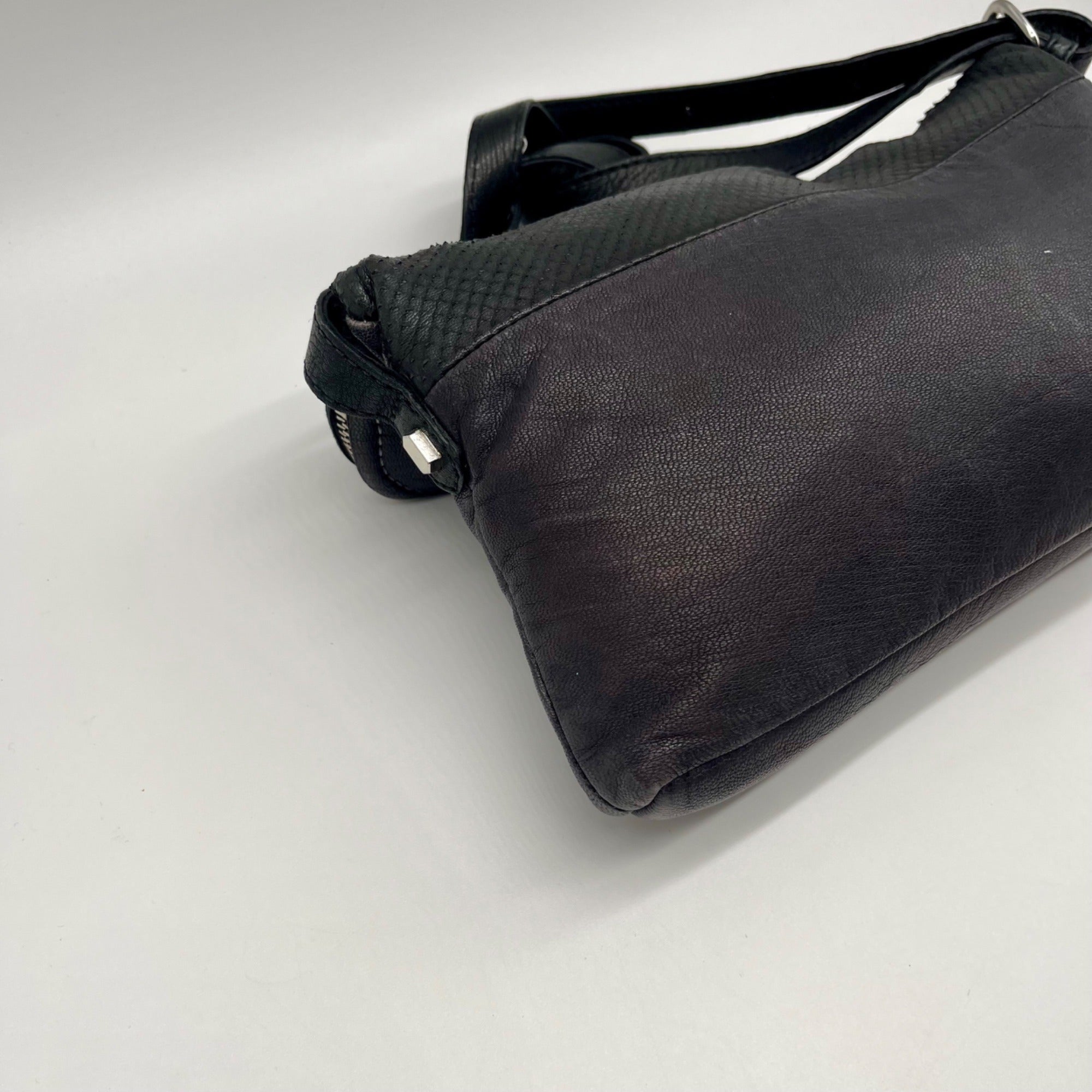 Liebeskind Black Textured Leather Crossbody Bag