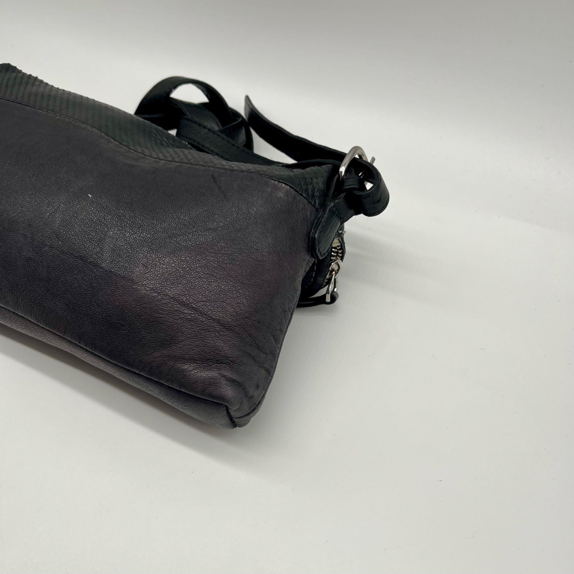 Liebeskind Black Textured Leather Crossbody Bag