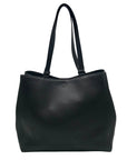 Dagne Dover Black Pebbled Leather Allyn Tote Bag