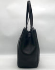 Dagne Dover Black Pebbled Leather Allyn Tote Bag