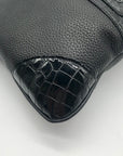 Brighton Black Croc Embossed Shoulder Bag