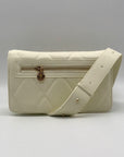 Valentino Orlandi White Quilted Vegan Leather Crossbody