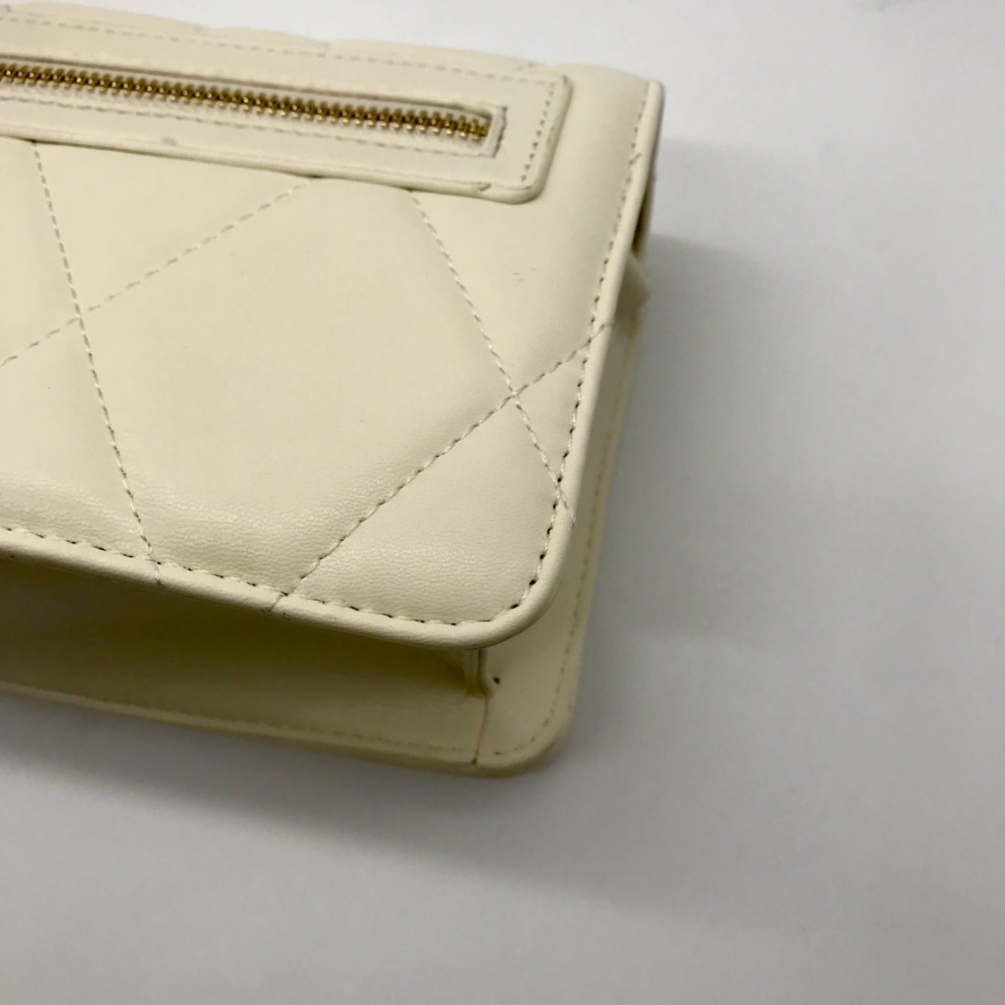 Valentino Orlandi White Quilted Vegan Leather Crossbody